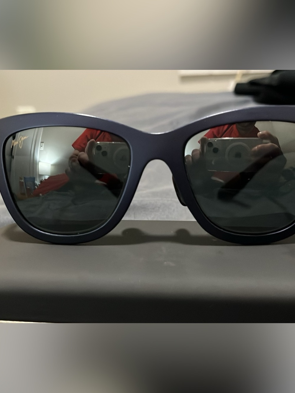Maui Jim Matte Navy Sunglasses with Dark Green Lenses